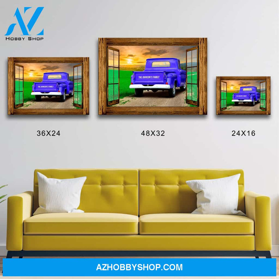 Old Truck Farm Window Premium Canvas