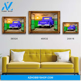 Old Truck Farm Window Premium Canvas