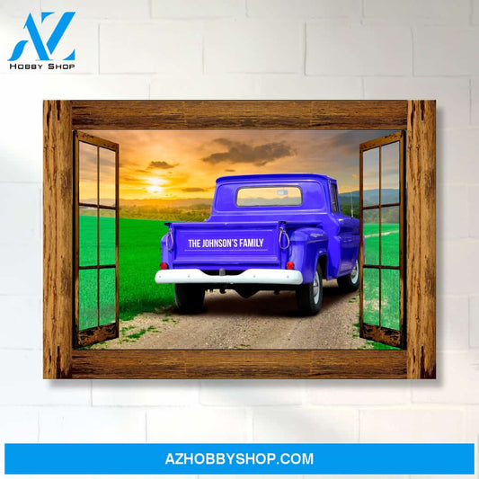 Old Truck Farm Window Premium Canvas