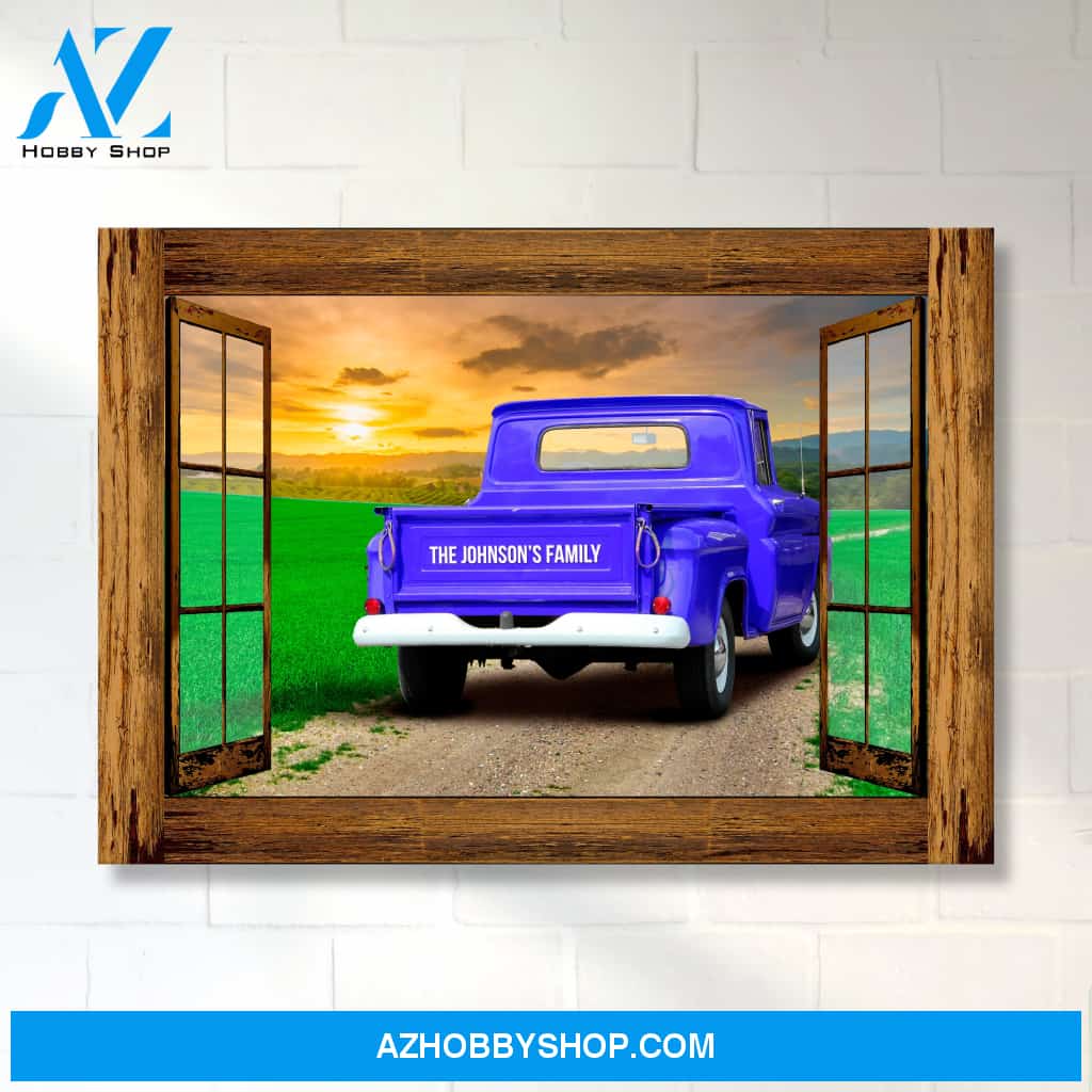 Old Truck Farm Window Premium Canvas