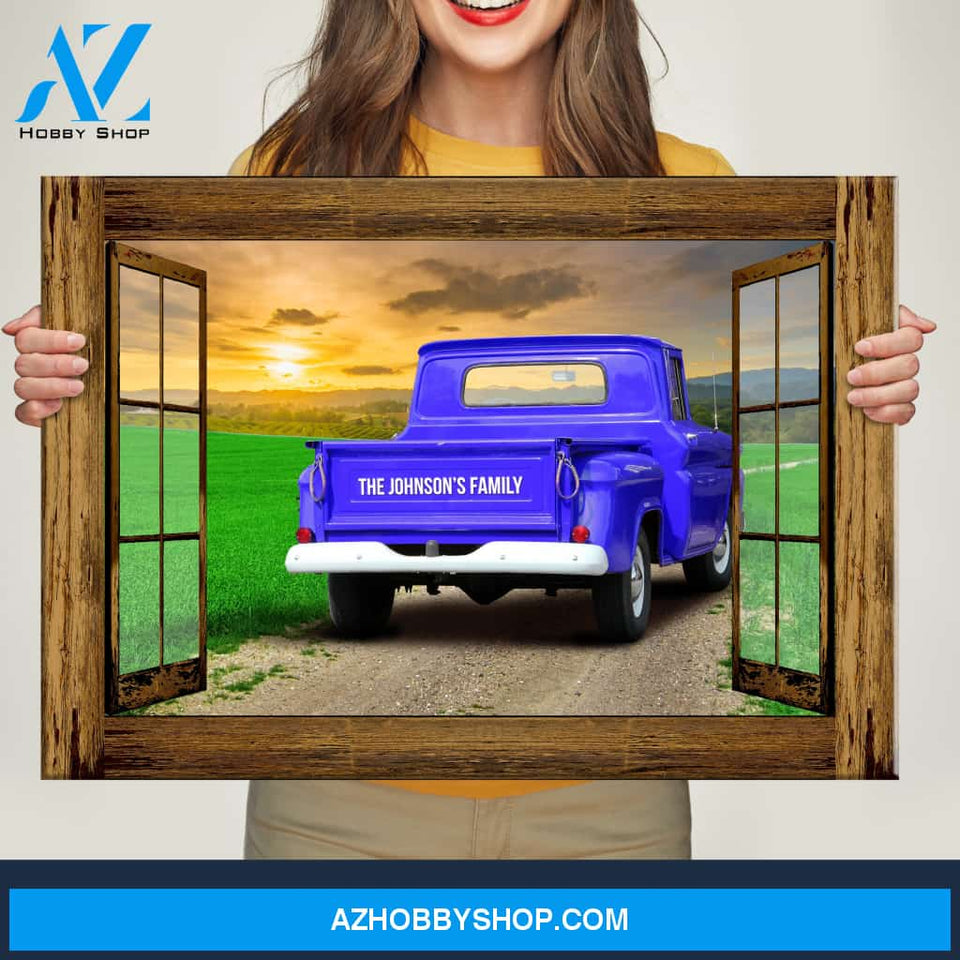 Old Truck Farm Window Premium Canvas