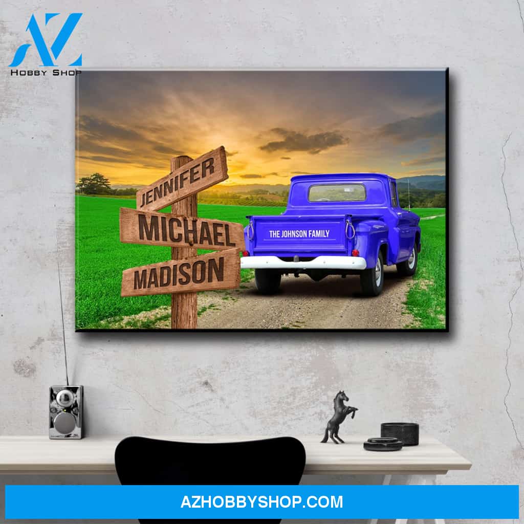 Old Truck Multi-Names Premium Canvas