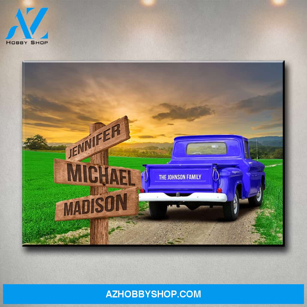 Old Truck Multi-Names Premium Canvas