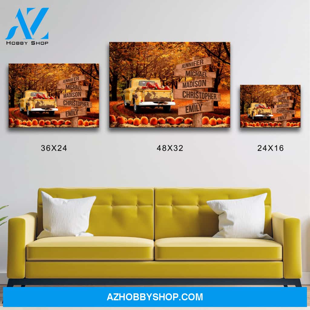 Old Truck Road Multi-Names Premium Canvas