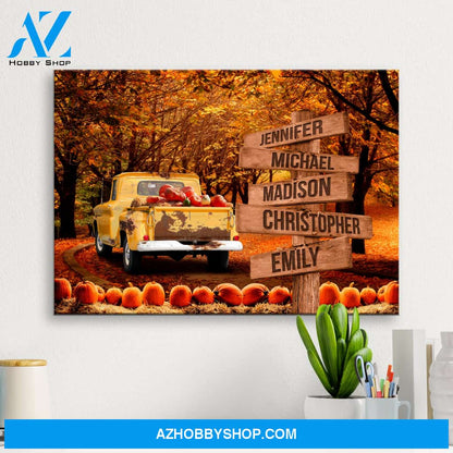 Old Truck Road Multi-Names Premium Canvas