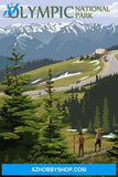 Olympic National Park Washington Hurricane Ridge And Hikers Illustration