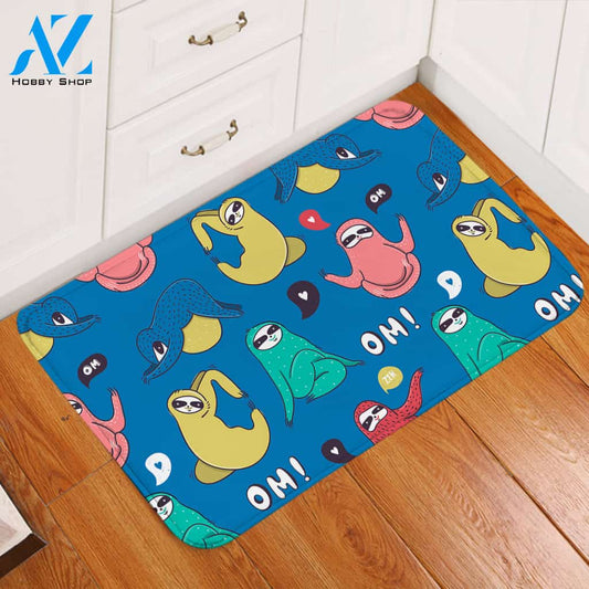 Om Sloth Door Mat