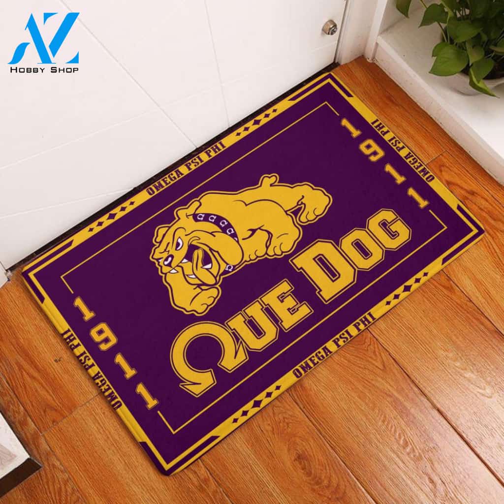 Omega Psi Phi 1911 Que Dog Doormat
