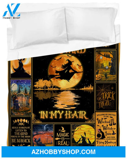 On A Dark Desert Highway Cool Wind In My Hair - Witch Blanket Gift For Halloween's Day Family Birthday Gift Home Decor Bedding Couch Sofa Soft And Comfy Cozy