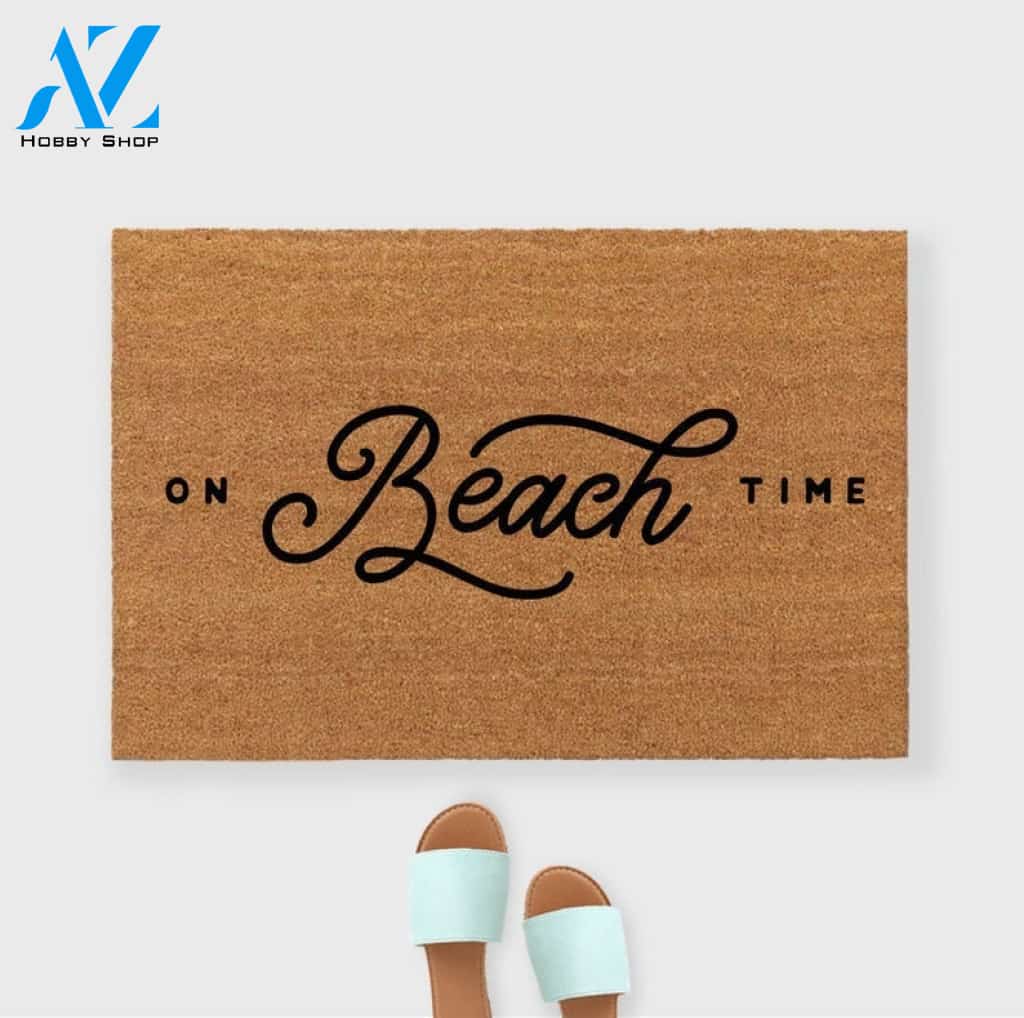 On Beach Time Doormat Hunting, Indoor and Outdoor Doormat Warm House Gift Welcome Mat Gift for Friend Family