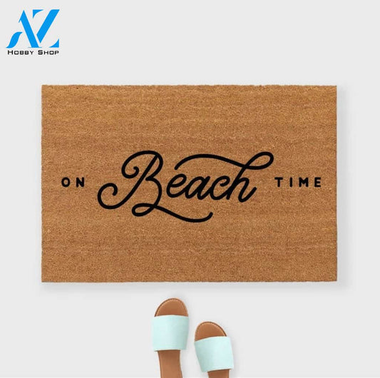 On Beach Time Doormat Hunting, Indoor and Outdoor Doormat Warm House Gift Welcome Mat Gift for Friend Family