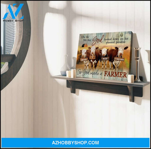 Ohcanvas On the 8th day Farm Hereford Cows Canvas Wall Art Decor