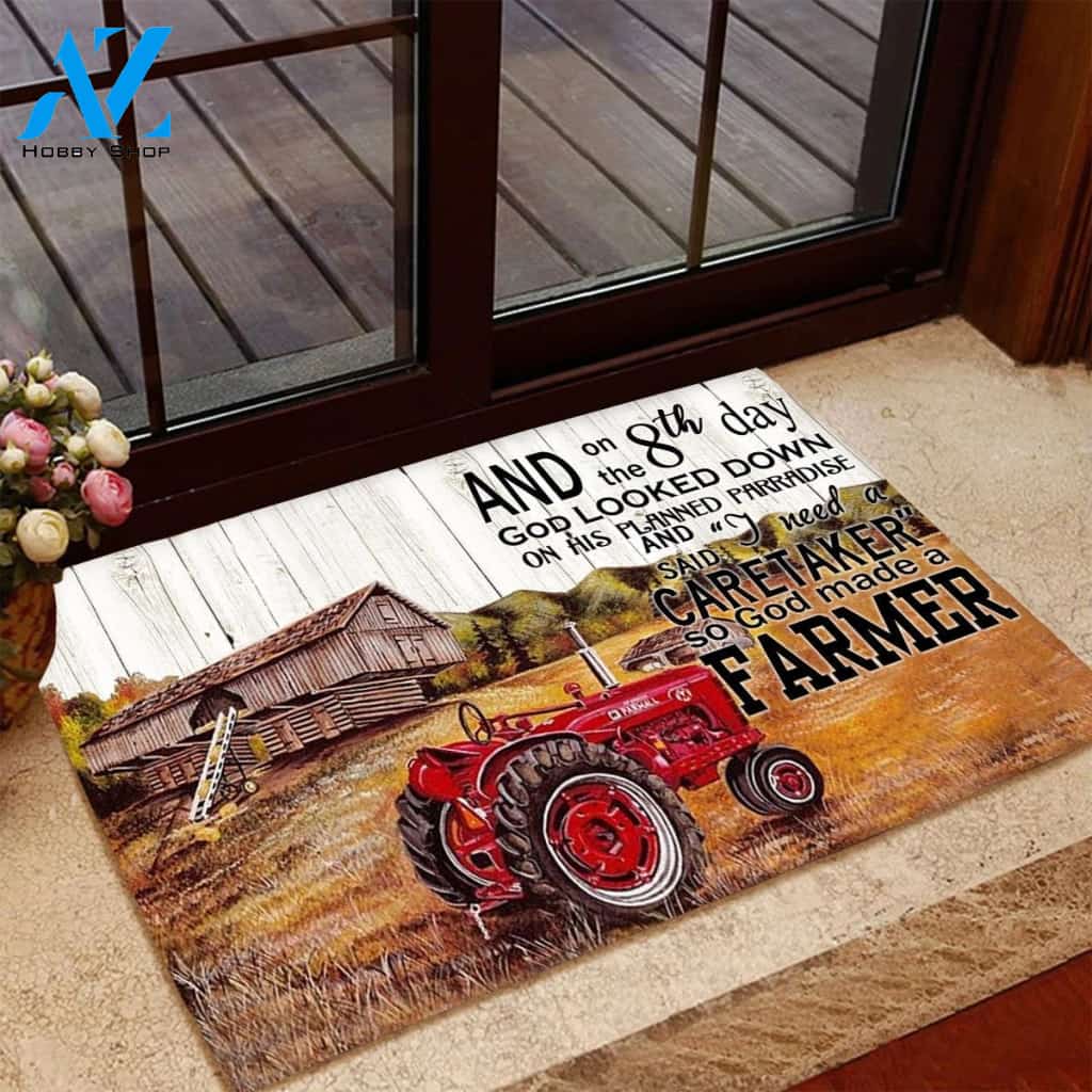 On The 8th Day God Made A Farmer Doormat Indoor And Outdoor Doormat Welcome Mat Housewarming Gift Home Decor Funny Doormat Gift Idea