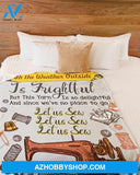 On The Weather Outside Is Frightful Let Us Sew Fleece Blanket Gift For Sewing Lovers Gift For Family Birthday Gift Home Decor Bedding Couch Sofa Soft And Comfy Cozy