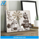 On this farm Cattle Farmhouse Farm Canvas Wall Art Decor