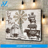 On this farm Cattle Farmhouse Farm Canvas Wall Art Decor