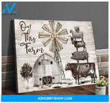 On this farm Cattle Farmhouse Farm Canvas Wall Art Decor