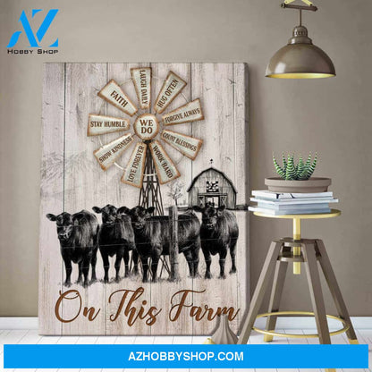 On This Farm Cow and Farm Canvas Wall Art Decor