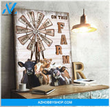 On This Farm Cow Premium Canvas Wall Art, Wall Decor Visual Art