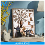 On This Farm Cow Premium Canvas Wall Art, Wall Decor Visual Art