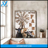 On This Farm Cow Premium Canvas Wall Art, Wall Decor Visual Art