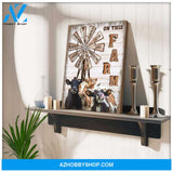 On This Farm Cow Premium Canvas Wall Art, Wall Decor Visual Art