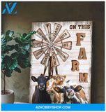 On This Farm Cow Premium Canvas Wall Art, Wall Decor Visual Art