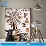 On This Farm Cow Premium Canvas Wall Art, Wall Decor Visual Art