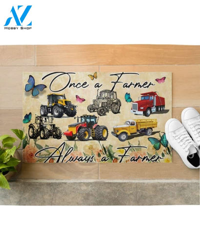 Once A Farmer Always A Farmer Doormat Welcome Mat Housewarming Gift Home Decor Funny Doormat Best Gift Idea For Farmer