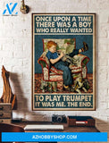 Once Upon A Time A Boy Who Really Wanted To Play Trumpet Canvas And Poster, Wall Decor Visual Art