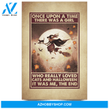 Once Upon A Time Girl Love Cats And Halloween It Was Me The End Gallery Wrapped Poster Halloween Home Decor Wall Art