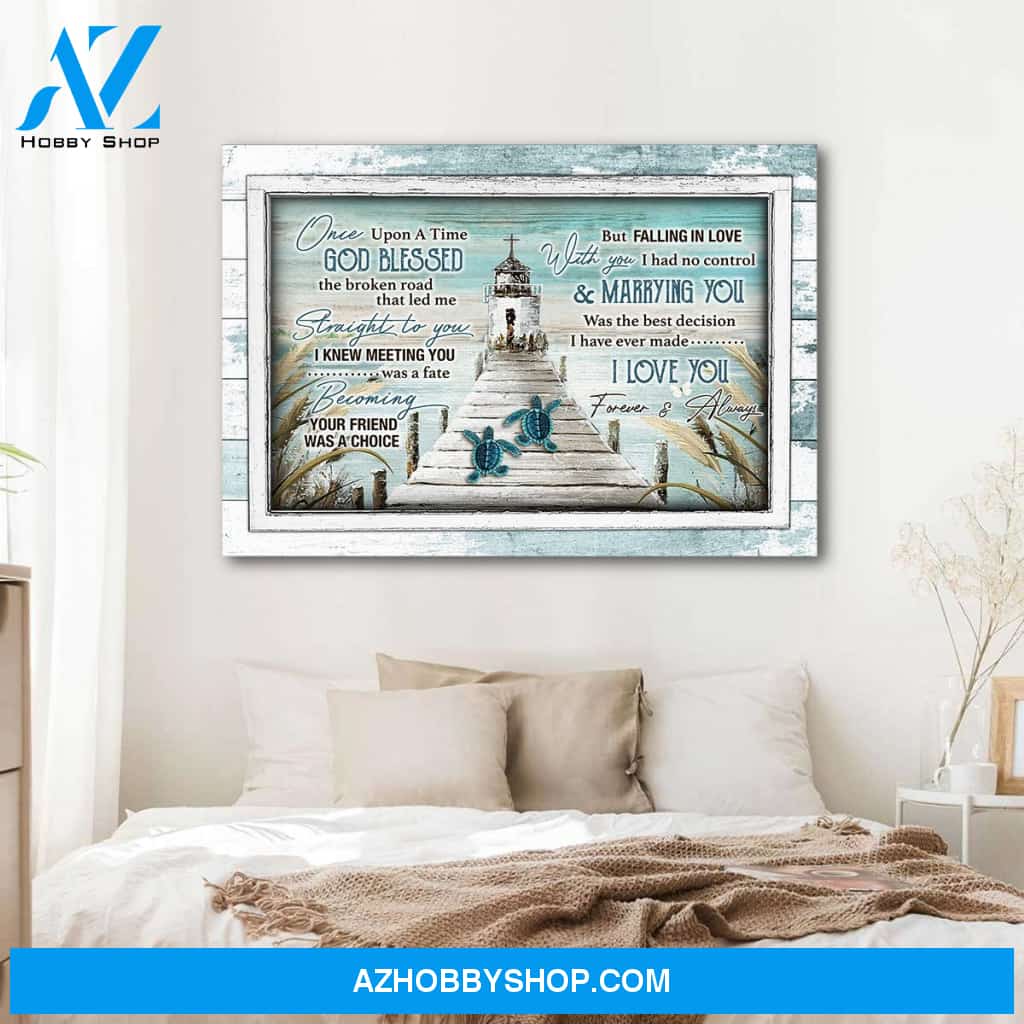 Once upon a time god blessed - Canvas saying