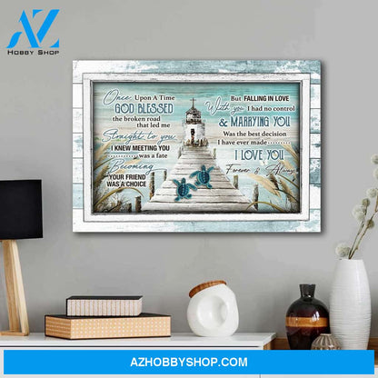 Once upon a time god blessed - Canvas saying