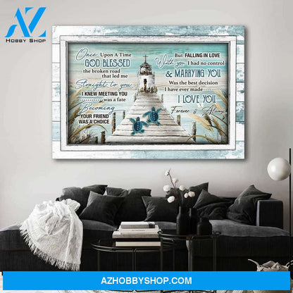 Once upon a time god blessed - Canvas saying