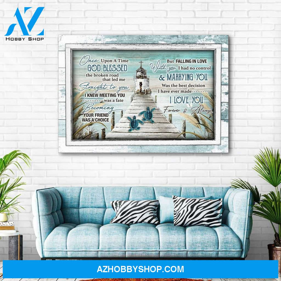Once upon a time god blessed - Canvas saying