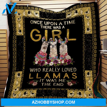 Once Upon A Time Llama Girl Fleece Blanket