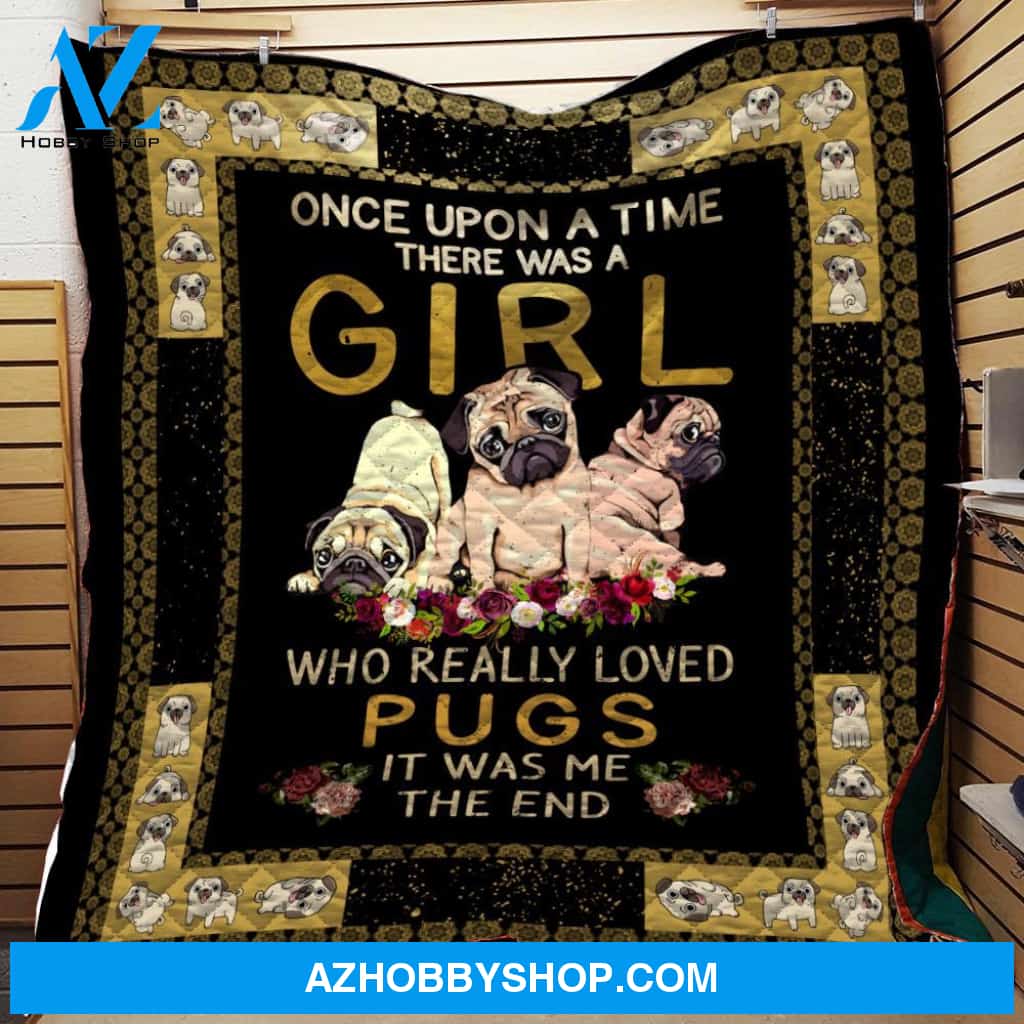 Once Upon A Time Pug Girl Fleece Blanket