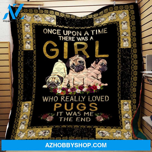 Once Upon A Time Pug Girl Fleece Blanket