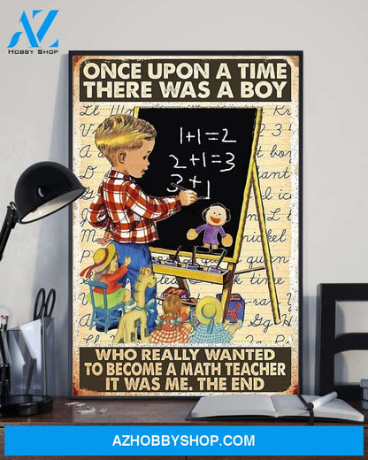 Teacher Classroom Canvas Once Upon A Time There Was A Boy, Student Wall Art Back to School Gift for Teacher