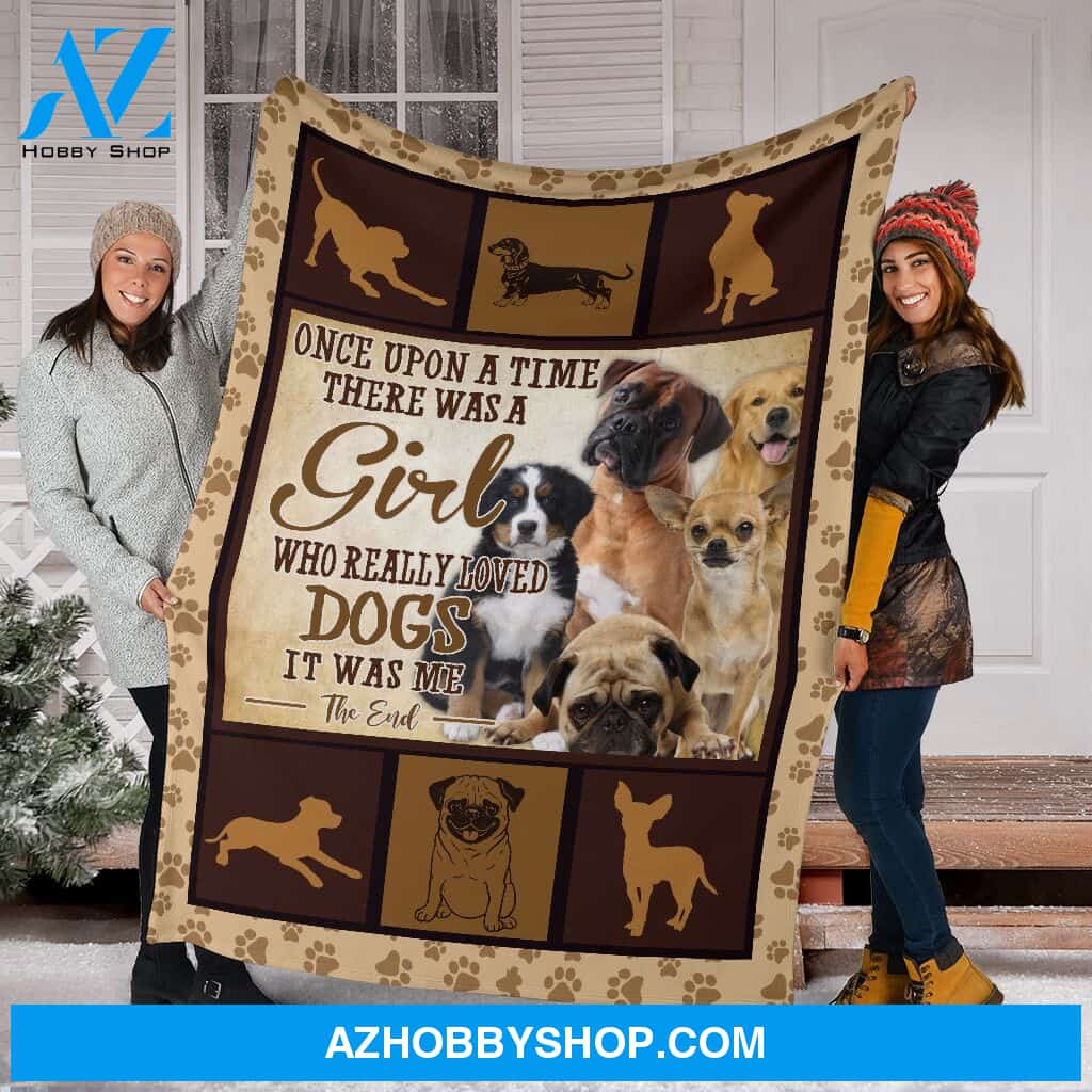 Once Upon A Time There Was A Girl Dogs Fleece Blanket