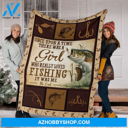 Once Upon A Time There Was A Girl Fishing Fleece Blanket
