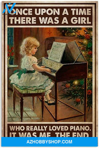 Once Upon A Time There Was A Girl Who Really Loved Piano Canvas And Poster, Wall Decor Visual Art