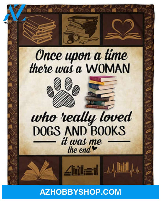 Once Upon A Time There Was A Woman Book Quilt & Fleece Blanket Gift For Book Lovers 