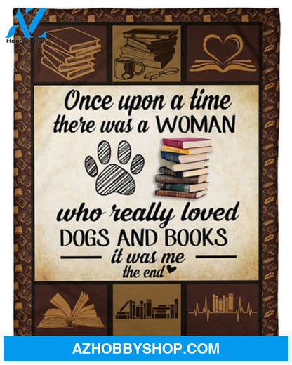 Once Upon A Time There Was A Woman Book Quilt & Fleece Blanket Gift For Book Lovers 
