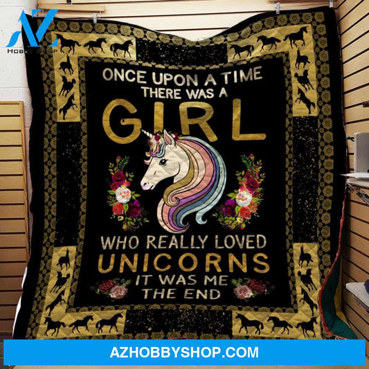 Once Upon A Time Unicorn Girl Fleece Blanket