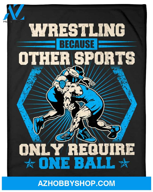 One Ball Wrestling Fleece Blanket Home Decor Bedding Couch Sofa Soft And Comfy Cozy Gift For Wrestling Lovers, Gift For Friend Family