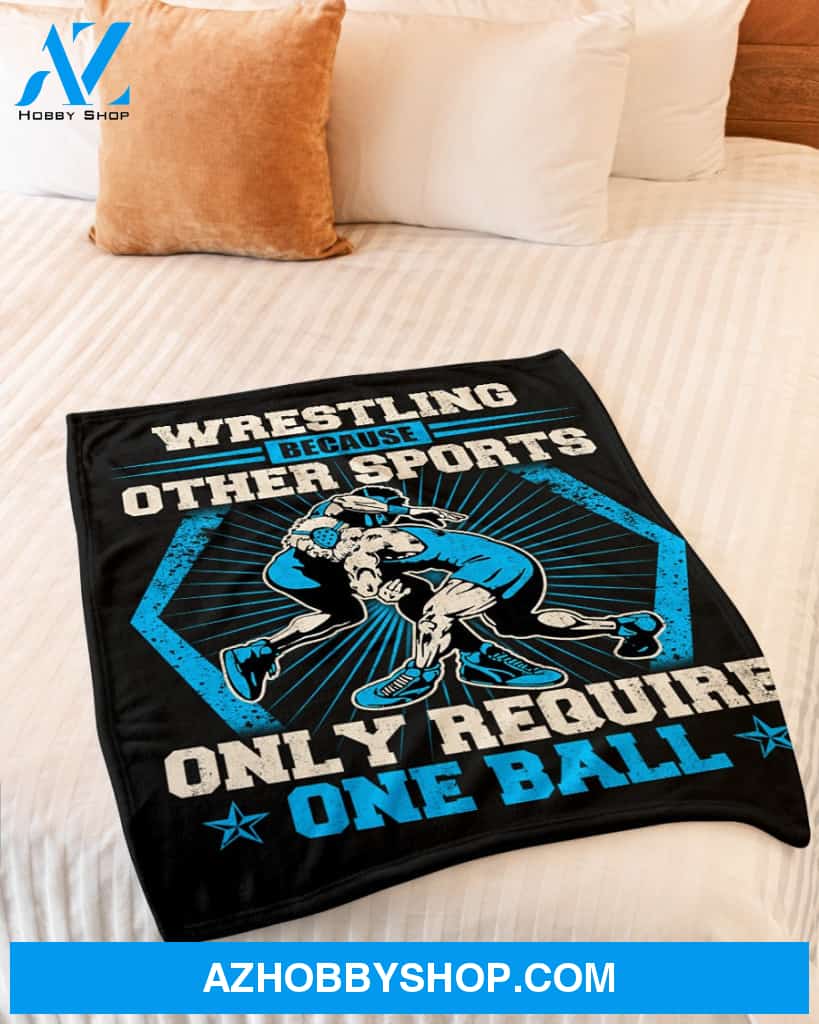One Ball Wrestling Fleece Blanket Home Decor Bedding Couch Sofa Soft And Comfy Cozy Gift For Wrestling Lovers, Gift For Friend Family