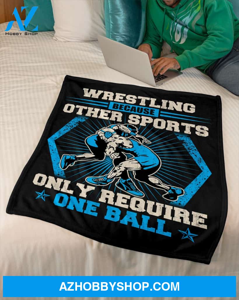 One Ball Wrestling Fleece Blanket Home Decor Bedding Couch Sofa Soft And Comfy Cozy Gift For Wrestling Lovers, Gift For Friend Family