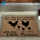 One Big Cock - Chicken Personalized Coir Pattern Print Doormat