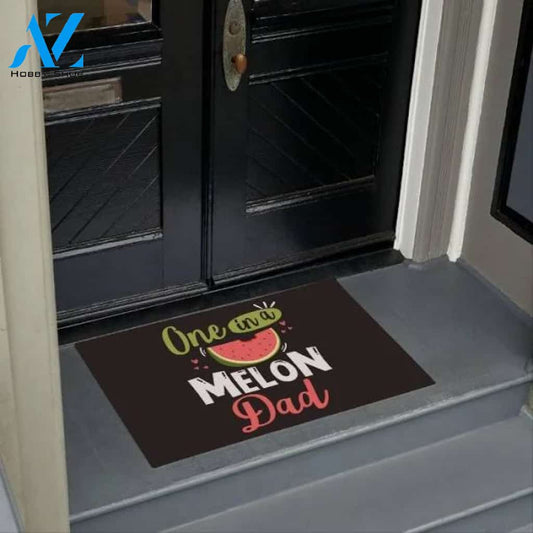 One In A Melon Dad Matching Family Doormat Funny Welcome Mat Housewarming Gift Home Decor Funny Doormat Gift For Friend